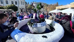 Винный фонтан украсил Курортный бульвар в Кисловодске