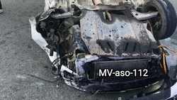 Иномарка опрокинулась на трассе около Минеральных Вод