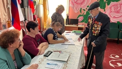 101-летний ветеран ВОВ проголосовал на выборах в Андроповском округе