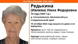 «Вышла из дома и не вернулась»: на Ставрополье разыскивают пожилую женщину