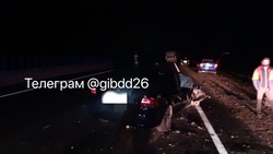 Водитель легковушки протаранил КамАЗ на трассе около Пятигорска