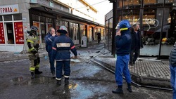 Пожар выспыхнул на рынке в Назрани после взрыва газа