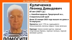 Седого пенсионера в чёрных галошах ищут на Ставрополье 