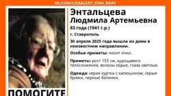 Пенсионерку в очках и серой куртке с капюшоном ищут в Ставрополе 