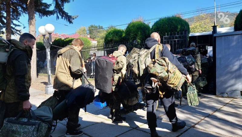 Очередную группу мобилизованных ставропольцев проводили в Кисловодске