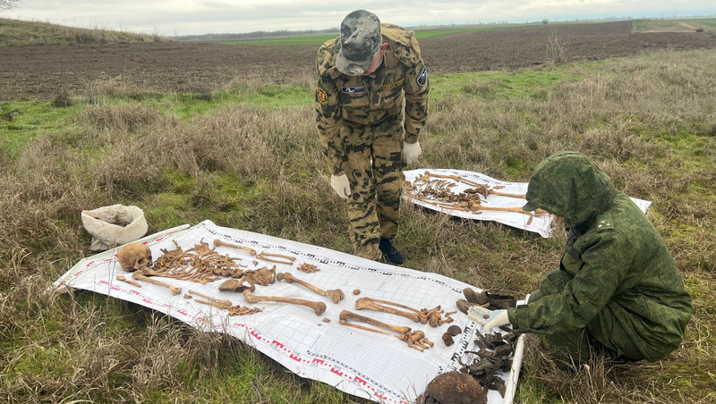 Ставропольские поисковики обнаружили останки пятерых красноармейцев