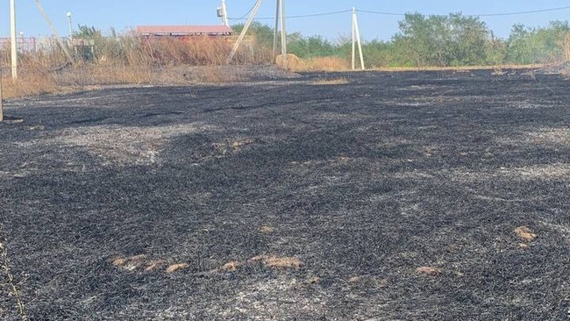 В Кочубеевском округе из-за природного пожара сгорели две машины