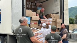 Более 23 тонн гуманитарной помощи отправили в Белгородскую область из Пятигорска