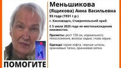 Автомобилистов просят помочь в поиске пропавшей 93-летней жительницы Кисловодска