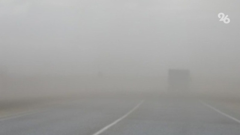 На трассе в Курском округе сохраняется практически нулевая видимость из-за тумана